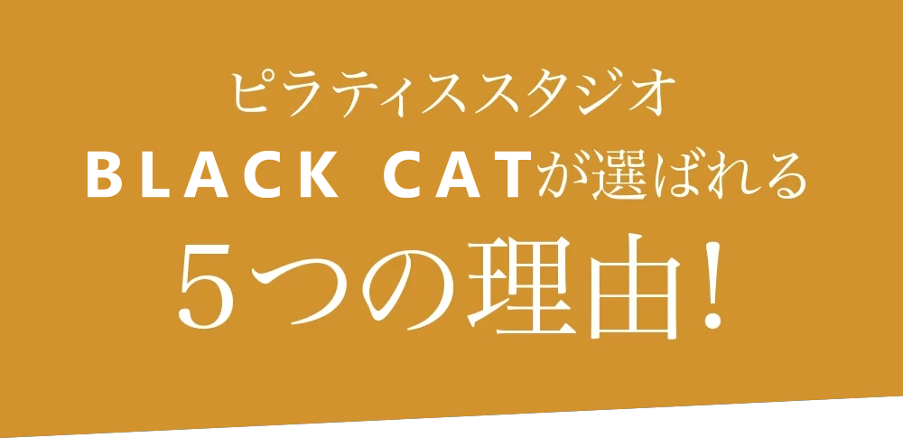 ピラティススタジオBLACK CATが選ばれる5つの理由!